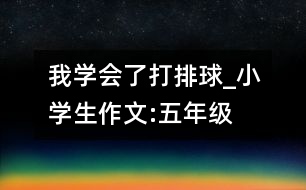 我學(xué)會(huì)了打排球_小學(xué)生作文:五年級(jí)