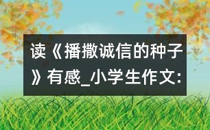 讀《播撒誠(chéng)信的種子》有感_小學(xué)生作文:四年級(jí)