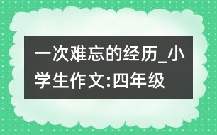 一次難忘的經(jīng)歷_小學生作文:四年級