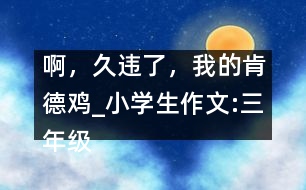 啊，久違了，我的肯德雞_小學(xué)生作文:三年級