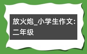 放火炮_小學生作文:二年級