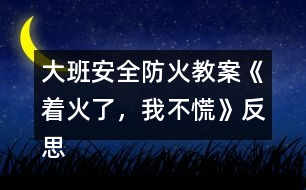 大班安全防火教案《著火了，我不慌》反思