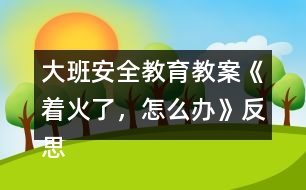 大班安全教育教案《著火了，怎么辦》反思