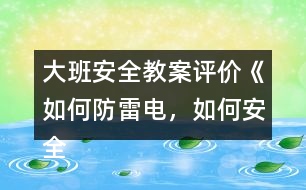 大班安全教案評價《如何防雷電，如何安全用電》反思