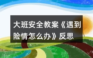 大班安全教案《遇到險情怎么辦》反思