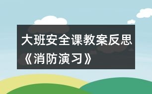 大班安全課教案反思《消防演習》