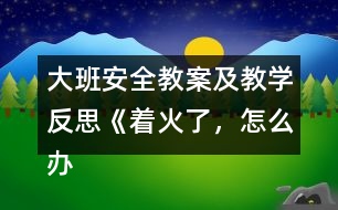 大班安全教案及教學(xué)反思《著火了，怎么辦》