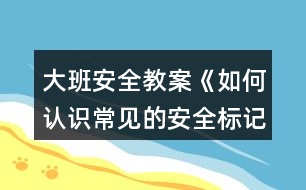 大班安全教案《如何認識常見的安全標(biāo)記》反思