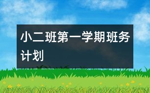 小二班第一學(xué)期班務(wù)計劃