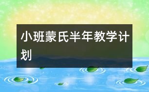 小班蒙氏半年教學計劃