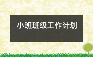 小班班級(jí)工作計(jì)劃