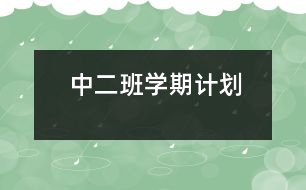 中二班學(xué)期計劃