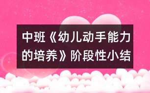 中班《幼兒動手能力的培養(yǎng)》階段性小結(jié)