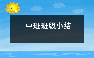 中班班級小結