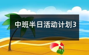 中班半日活動(dòng)計(jì)劃（3）