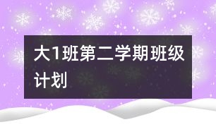 大（1）班第二學(xué)期班級(jí)計(jì)劃