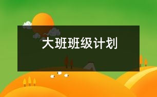 大班班級(jí)計(jì)劃