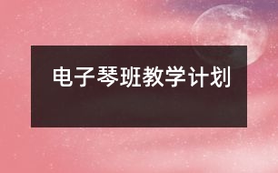 電子琴班教學(xué)計劃