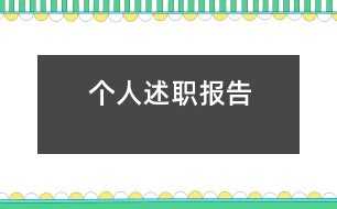 個人述職報告