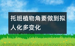 托班植物角要做到擬人化、多變化