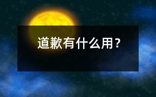 道歉有什么用？