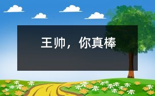王帥，你真棒