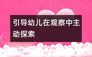 引導幼兒在觀察中主動探索