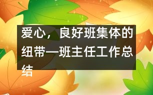 愛心，良好班集體的紐帶―班主任工作總結(jié)