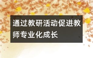 通過教研活動促進(jìn)教師專業(yè)化成長