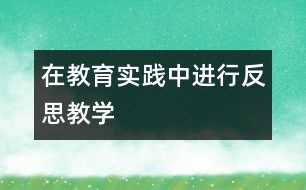在教育實踐中進(jìn)行反思教學(xué)