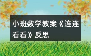 小班數學教案《連連看看》反思