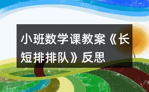 小班數(shù)學(xué)課教案《長(zhǎng)短排排隊(duì)》反思
