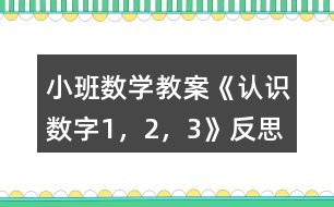 小班數(shù)學(xué)教案《認(rèn)識(shí)數(shù)字1，2，3》反思