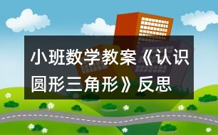 小班數(shù)學(xué)教案《認(rèn)識(shí)圓形、三角形》反思