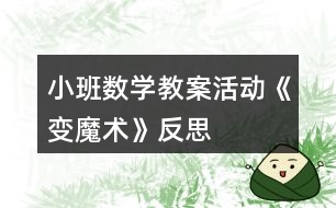 小班數(shù)學教案活動《變魔術》反思