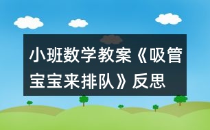 小班數(shù)學(xué)教案《吸管寶寶來排隊(duì)》反思