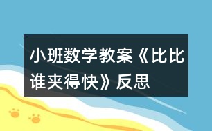 小班數(shù)學教案《比比誰夾得快》反思
