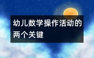 幼兒數(shù)學操作活動的兩個“關(guān)鍵”
