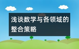 淺談數(shù)學與各領域的整合策略