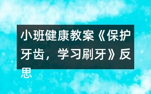 小班健康教案《保護牙齒，學(xué)習(xí)刷牙》反思