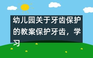 幼兒園關(guān)于牙齒保護(hù)的教案：保護(hù)牙齒，學(xué)習(xí)刷牙
