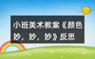 小班美術(shù)教案《顏色妙，妙，妙》反思