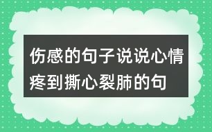 傷感的句子說(shuō)說(shuō)心情,疼到撕心裂肺的句子227句
