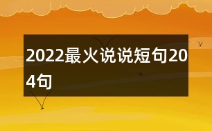 2022最火說(shuō)說(shuō)短句204句