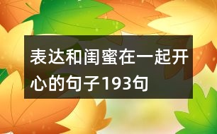 表達(dá)和閨蜜在一起開(kāi)心的句子193句