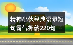 精神小伙經(jīng)典語錄短句霸氣、押韻220句
