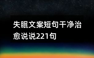 失眠文案短句干凈治愈說(shuō)說(shuō)221句