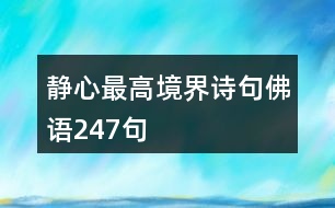 靜心最高境界詩(shī)句佛語(yǔ)247句