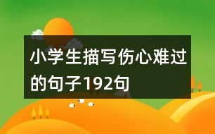 小學(xué)生描寫傷心難過的句子192句