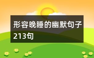 形容晚睡的幽默句子213句